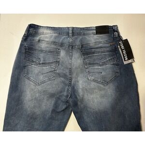 Stone Falcon Men's Athletic Fit Blue Denim 5-Pocket Jeans